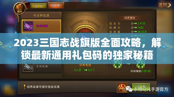 2023三国志战旗版全面攻略，解锁最新通用礼包码的独家秘籍