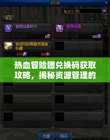 热血冒险团兑换码获取攻略，揭秘资源管理的艺术与高效策略