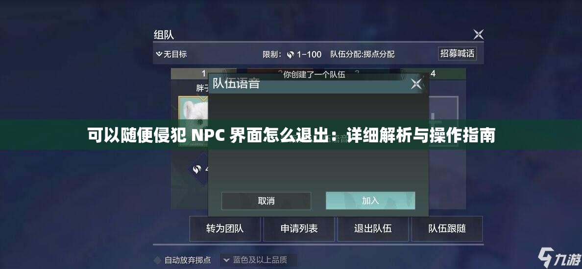 可以随便侵犯 NPC 界面怎么退出：详细解析与操作指南