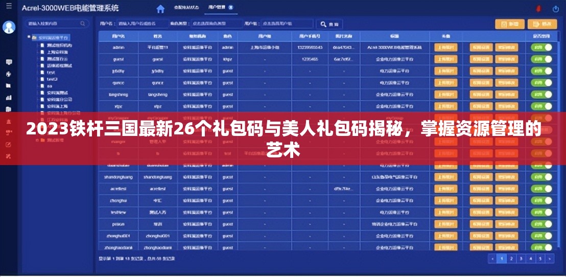2023铁杆三国最新26个礼包码与美人礼包码揭秘，掌握资源管理的艺术