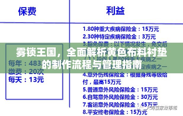 雾锁王国，全面解析黄色布料衬垫的制作流程与管理指南