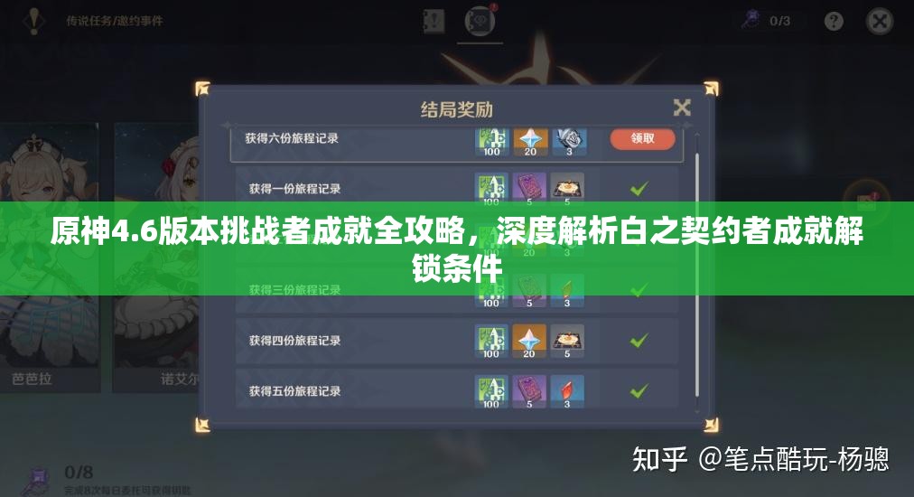 原神4.6版本挑战者成就全攻略，深度解析白之契约者成就解锁条件