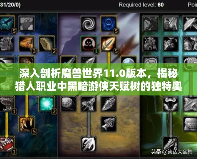 深入剖析魔兽世界11.0版本，揭秘猎人职业中黑暗游侠天赋树的独特奥秘