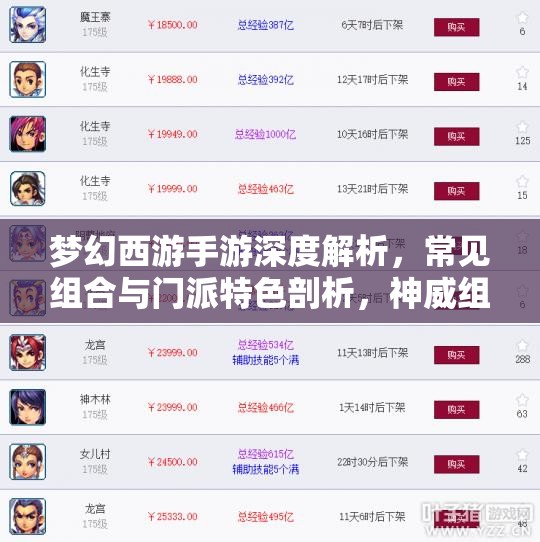 梦幻西游手游深度解析，常见组合与门派特色剖析，神威组合优选及高效资源管理策略