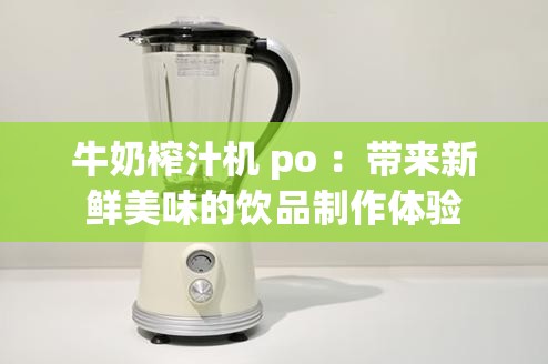 牛奶榨汁机 po ：带来新鲜美味的饮品制作体验