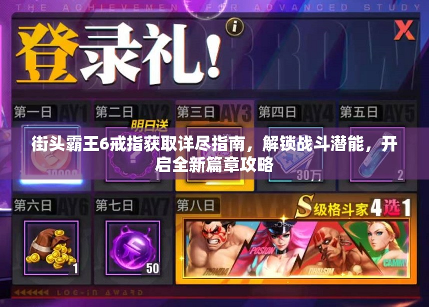 街头霸王6戒指获取详尽指南，解锁战斗潜能，开启全新篇章攻略