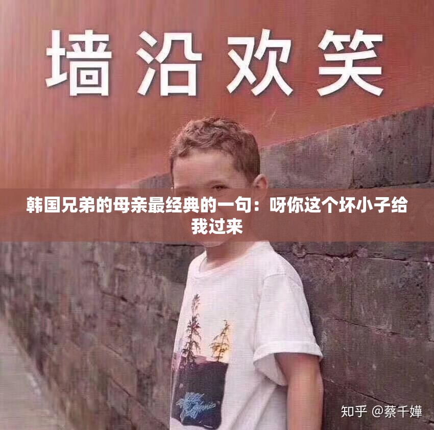 韩国兄弟的母亲最经典的一句：呀你这个坏小子给我过来