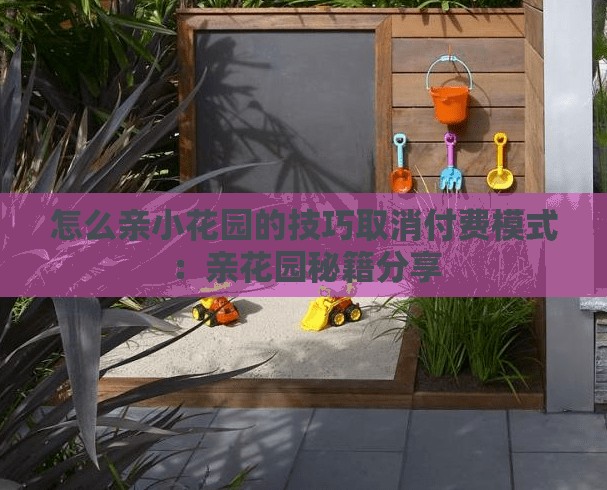 怎么亲小花园的技巧取消付费模式：亲花园秘籍分享