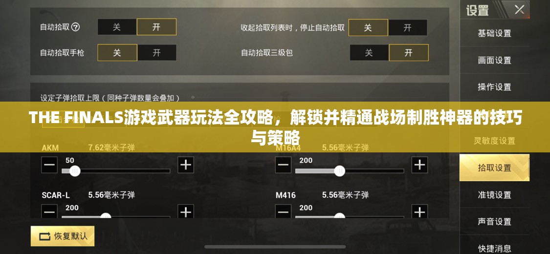 THE FINALS游戏武器玩法全攻略，解锁并精通战场制胜神器的技巧与策略