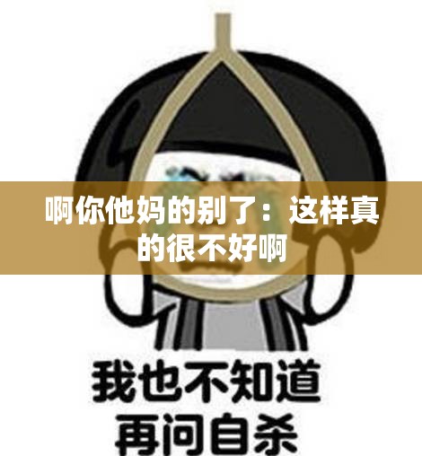 啊你他妈的别了：这样真的很不好啊