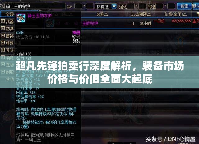 超凡先锋拍卖行深度解析，装备市场价格与价值全面大起底