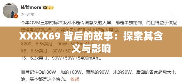 XXXX69 背后的故事：探索其含义与影响