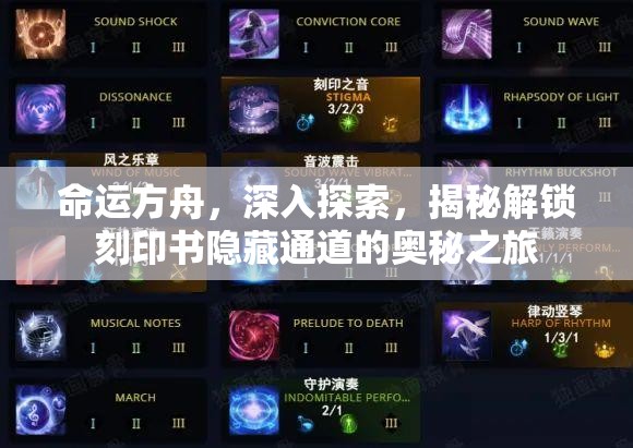 命运方舟，深入探索，揭秘解锁刻印书隐藏通道的奥秘之旅