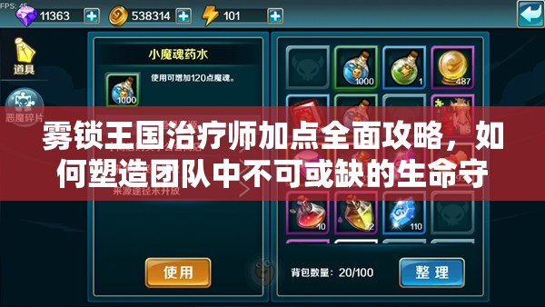 雾锁王国治疗师加点全面攻略，如何塑造团队中不可或缺的生命守护者角色