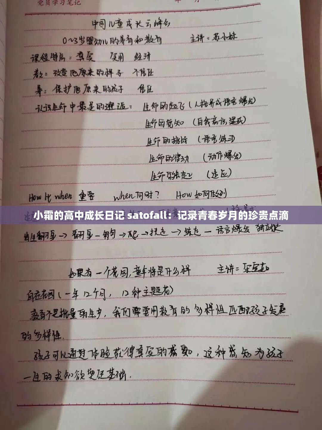 小霜的高中成长日记 satofall：记录青春岁月的珍贵点滴