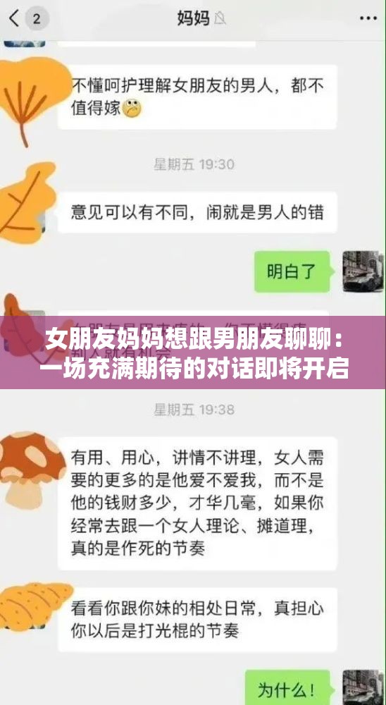 女朋友妈妈想跟男朋友聊聊：一场充满期待的对话即将开启