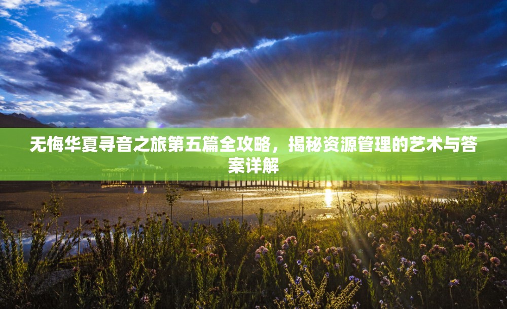 无悔华夏寻音之旅第五篇全攻略，揭秘资源管理的艺术与答案详解
