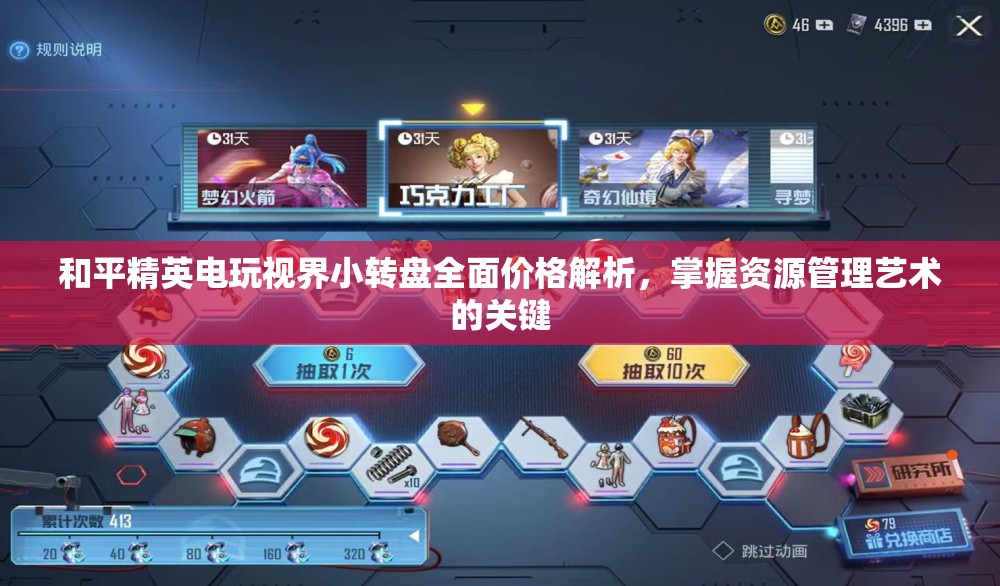 和平精英电玩视界小转盘全面价格解析，掌握资源管理艺术的关键