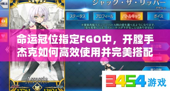 命运冠位指定FGO中，开膛手杰克如何高效使用并完美搭配礼装？