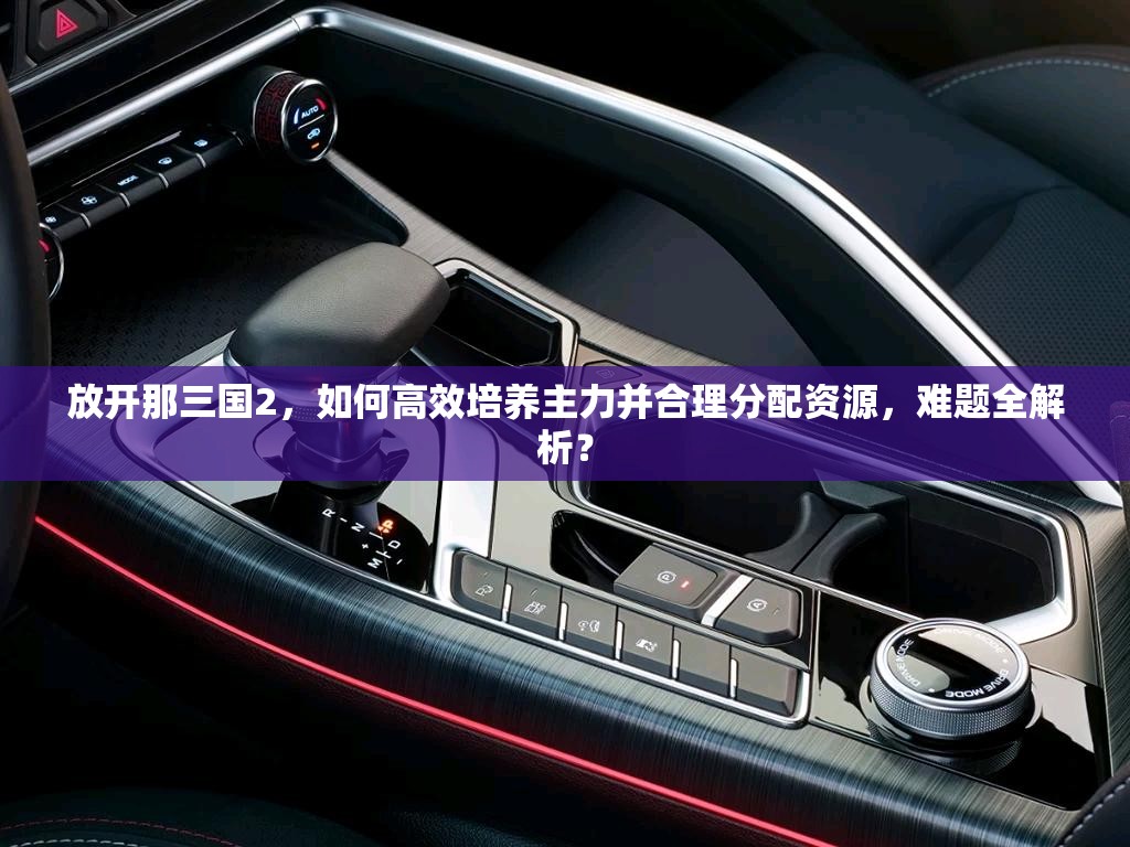 放开那三国2，如何高效培养主力并合理分配资源，难题全解析？