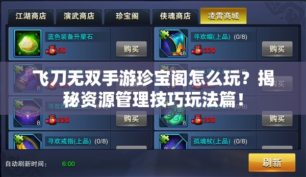 飞刀无双手游珍宝阁怎么玩？揭秘资源管理技巧玩法篇！