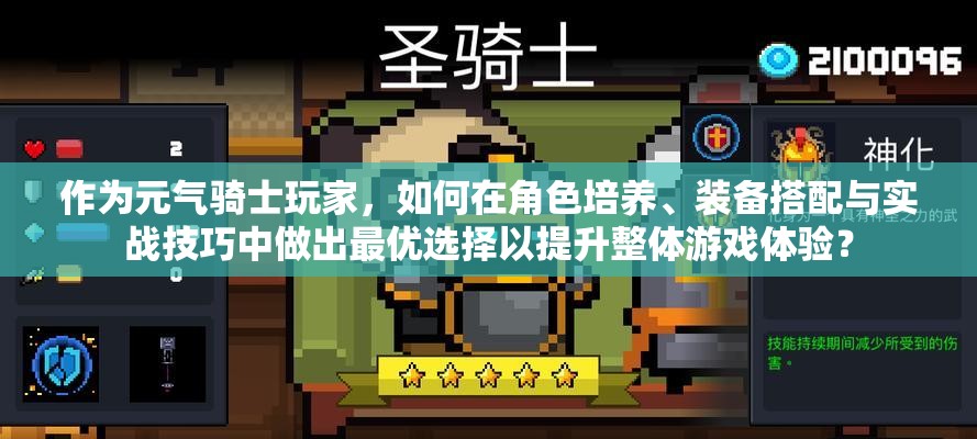 作为元气骑士玩家，如何在角色培养、装备搭配与实战技巧中做出最优选择以提升整体游戏体验？